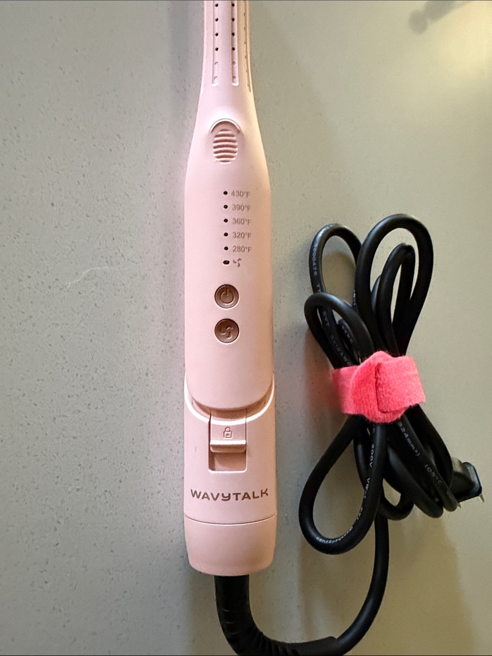Wavytalk Pink Ceramic Hair Styling Iron with Adjustable Heat